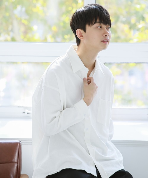 Niell（ニール）の「スーパービッグシルエット レギュラーカラ－ カットシャツ（シャツ/ブラウス・メンズ・チャコール/ホワイト/ブラック/アイボリー・FREE）」の10枚目の写真