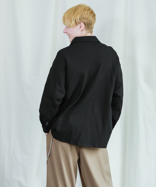 Niell（ニール）の「スーパービッグシルエット レギュラーカラ－ カットシャツ（シャツ/ブラウス・メンズ・チャコール/ホワイト/ブラック/アイボリー・FREE）」の14枚目の写真