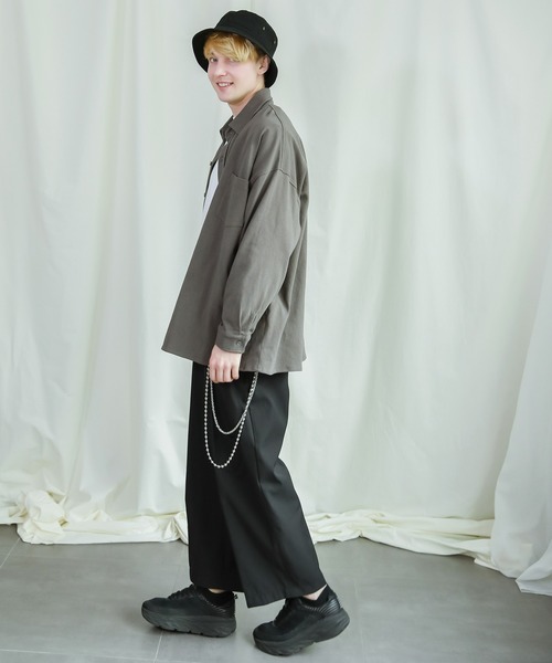 Niell（ニール）の「スーパービッグシルエット レギュラーカラ－ カットシャツ（シャツ/ブラウス・メンズ・チャコール/ホワイト/ブラック/アイボリー・FREE）」の19枚目の写真