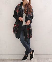 NANO universe | 【VERY11月号掲載】 チェックマフラー付チェスターコート(チェスターコート)