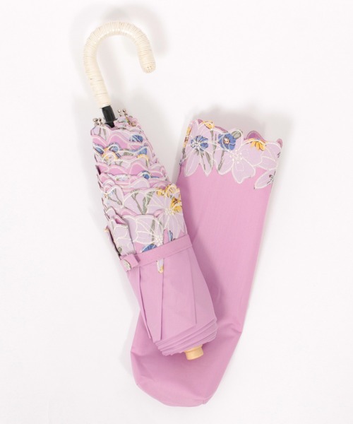 カラフル フラワー刺繍 晴雨兼用 折りたたみ日傘 折りたたみ傘 Because ビコーズ のファッション通販 Zozotown