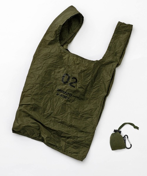 HIGHTIDE(ハイタイド)の「romo ロモ CONVENI BAG INBENTO S コンビニバッグ インベント S(エコバッグ/サブバッグ・メンズ・ネイビー/グレー/カーキ/ブラック×ベージュ/ライトベージュ・FREE)」の4枚目の写真