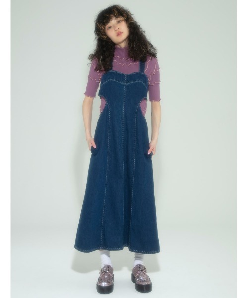 Candy Stripper（キャンディストリッパー）の「THICK STITCH TIGHT ドレス（ドレス・レディース・ブラック/ベージュ/インディゴブルー・1/2）」の4枚目の写真