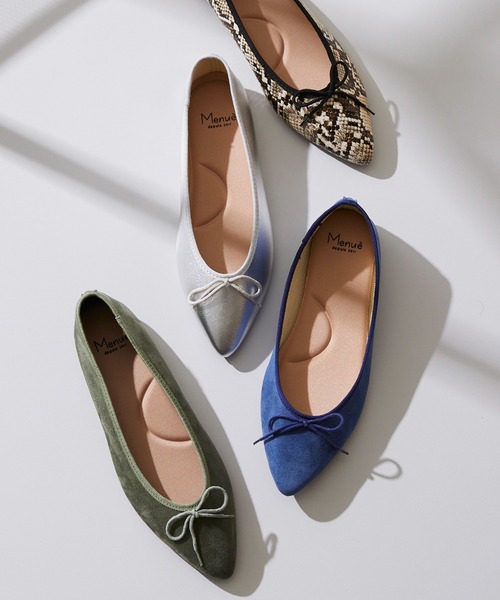 menue（メヌエ）の「ふわカル ポインテッドトゥ バレエシューズ（バレエシューズ・レディース・グレイッシュベージュ/ブラック/パイソン/ブラウン系その他/レッド系その他/アッシュグレー/ライトグリーン/シルバー/グリーン/ベージュ系その他/パープル/レオパード/ブロンズ/ブラウン系その他2/キャメル/アイボリー/アッシュブラウン/ブラック系その他/ブラック系その他2/レッド/ゴールド/ゼブラ/グレー/ブルー/シルバー系/チェック/オレンジ/ホワイト/アニマル/ダークグリーン/シルバー系その他2/レッド系2/レッド系1/ブラウン系その他3/チャコール/オフホワイト/ダークブラウン/オレンジ系その他/ブラック系その他3/ブルー系その他/ブラウン/ピンク/ブラック系その他4・21.5cm/26.5cm/22.0cm/23.5cm/26.0cm/24.0cm/25.5cm/22.5cm/25.0cm/23.0cm/24.5cm/21.0cm）」の21枚目の写真