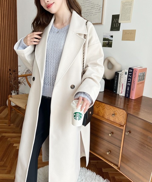 【定価80000円程度】tsuki.s チェスターコート 滝沢眞規子さん着用】ウールカシミヤビーバー チェスター コート