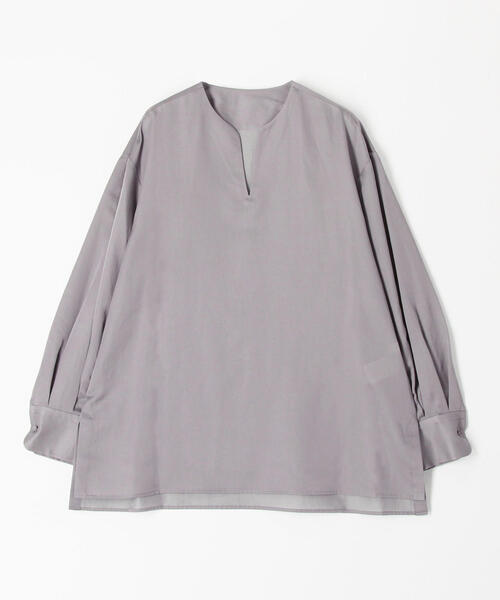 TOMORROWLAND （トゥモローランド）の「コットンシルクサテン キーネックプルオーバー（シャツ/ブラウス・レディース・ダークオレンジ/ホワイト/グレー・36）」の22枚目の写真