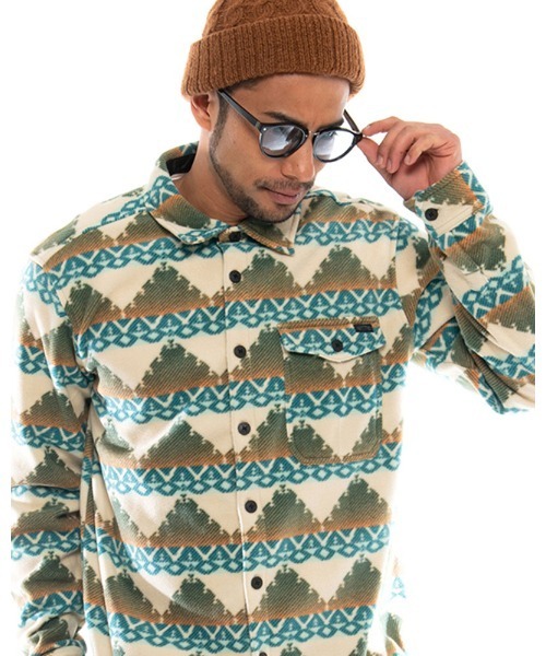 BILLABONG（ビラボン）の「BILLABONG メンズ 【A/DIV.】 FURNACE FLANNEL WAVE WASHED 長袖シャツ【2020年秋冬モデル】/ビラボン 長袖 シャツ チェック フリース（シャツ/ブラウス・メンズ・ブルー/アイボリー・SMALL/MEDIUM/LARGE）」の2枚目の写真