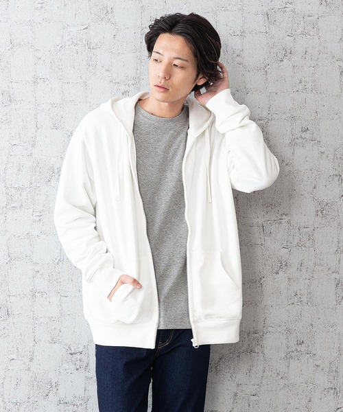 Blue Standard (ブルースタンダード)の「【BLUE STANDARD】オーガニック裏毛ジップパーカー サスティナビリティの原料、染色、労働環境基準をクリア―した商品(パーカー・メンズ・杢グレー/ブラック/ネイビー/ホワイト・MEDIUM/LARGE/X-LARGE)」の5枚目の写真