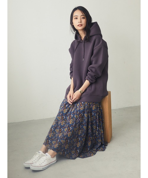 CRAFT STANDARD BOUTIQUE(クラフトスタンダードブティック)の「【2020AW】フード付きポンチプルオーバー〇*(パーカー・レディース・ブラウン/ネイビー/ベージュ・FREE)」の4枚目の写真