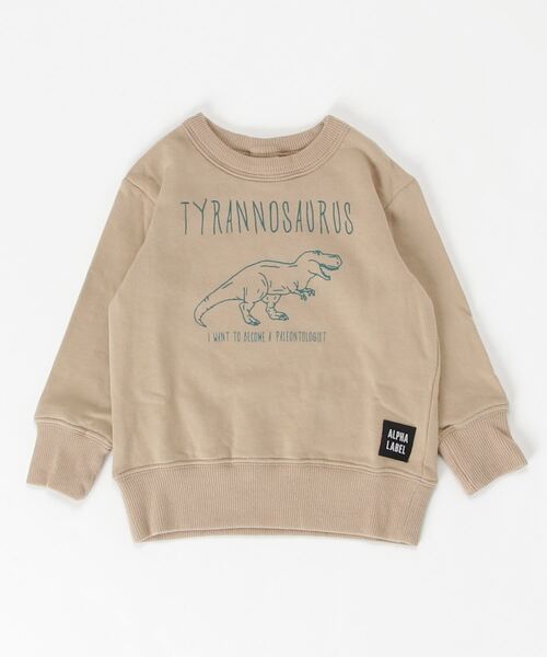 ALPHA LABEL(アルファーレーベル)の「Dinosaur Sweat shirt(スウェット・キッズ・チャコールグレー/ベージュ/オレンジ/アイボリー・100/110/120/130/140/150)」の3枚目の写真