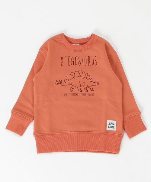 ALPHA LABEL(アルファーレーベル)の「Dinosaur Sweat shirt(スウェット・キッズ・チャコールグレー/ベージュ/オレンジ/アイボリー・100/110/120/130/140/150)」の4枚目の写真