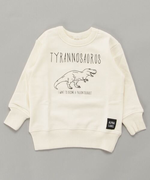 ALPHA LABEL(アルファーレーベル)の「Dinosaur Sweat shirt(スウェット・キッズ・チャコールグレー/ベージュ/オレンジ/アイボリー・100/110/120/130/140/150)」の1枚目の写真