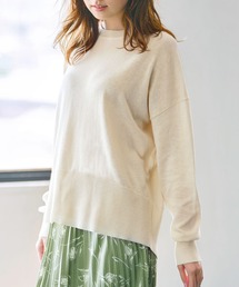 綿混バックスリットニット