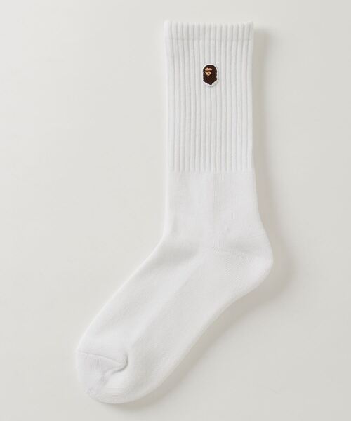 A BATHING APE（アベイシングエイプ）の「APE HEAD ONE POINT SOCKS M（ソックス/靴下・メンズ・ホワイト/グレー・SMALL/LARGE）」の6枚目の写真