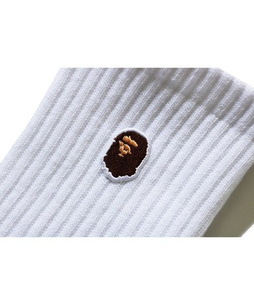 A BATHING APE（アベイシングエイプ）の「APE HEAD ONE POINT SOCKS M（ソックス/靴下・メンズ・ホワイト/グレー・SMALL/LARGE）」の3枚目の写真