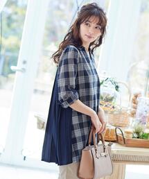 バックプリーツシャツチュニック