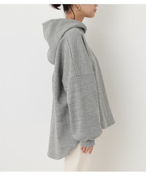 BLACK BY MOUSSY（ブラックバイマウジー）の「over size tent line hoodie（オーバーサイズテントラインフーディー）（パーカー・レディース・トップグレー/オフホワイト・FREE）」の9枚目の写真
