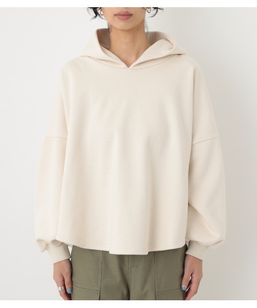 BLACK BY MOUSSY（ブラックバイマウジー）の「over size tent line hoodie（オーバーサイズテントラインフーディー）（パーカー・レディース・トップグレー/オフホワイト・FREE）」の7枚目の写真