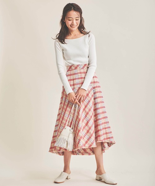 The Virgnia（ザ ヴァージニア）の「コンパクトヤーンボートネックニット（ニット/セーター・レディース・その他/ラベンダー/ネイビー/ライトグリーン/オフホワイト/ホワイト×ブラック・FREE）」の13枚目の写真