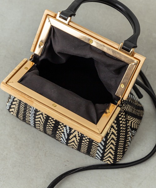 mystic(ミスティック)の「ウッドがま口BAG(ショルダーバッグ・レディース・ブラック/ベージュ・FREE)」の4枚目の写真
