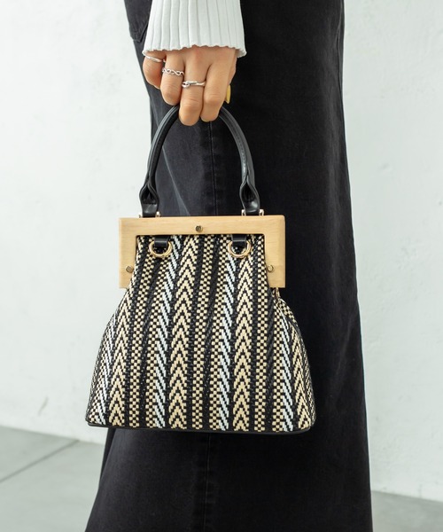 mystic(ミスティック)の「ウッドがま口BAG(ショルダーバッグ・レディース・ブラック/ベージュ・FREE)」の12枚目の写真