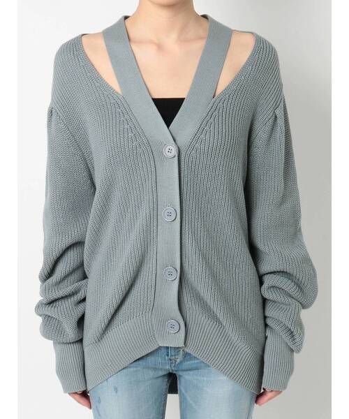 EMODA（エモダ）の「ショルダーストラップルーズニットカーディガン（カーディガン/ボレロ・レディース・アイボリー/ミント/ブラック・FREE）」の13枚目の写真