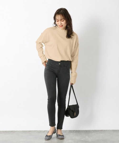 Heather（ヘザー）の「ＳＳリブメロウフリルカットソー　942323（Tシャツ/カットソー・レディース・ブラック/ベージュ/ホワイト・FREE）」の14枚目の写真