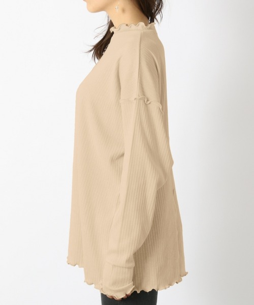 Heather（ヘザー）の「ＳＳリブメロウフリルカットソー　942323（Tシャツ/カットソー・レディース・ブラック/ベージュ/ホワイト・FREE）」の8枚目の写真