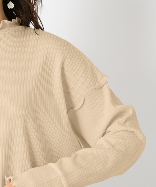 Heather（ヘザー）の「ＳＳリブメロウフリルカットソー　942323（Tシャツ/カットソー・レディース・ブラック/ベージュ/ホワイト・FREE）」の5枚目の写真