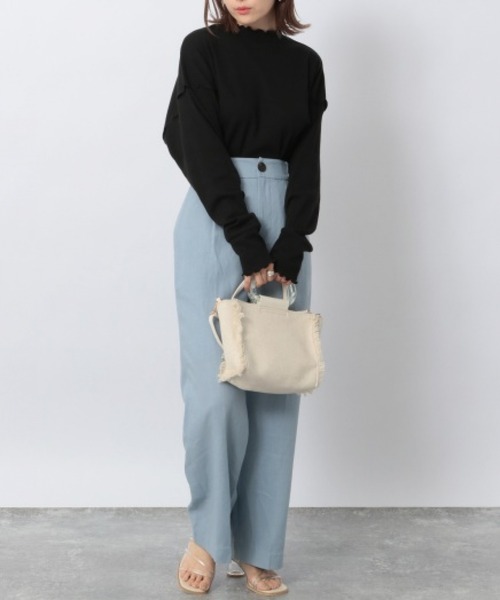 Heather（ヘザー）の「ＳＳリブメロウフリルカットソー　942323（Tシャツ/カットソー・レディース・ブラック/ベージュ/ホワイト・FREE）」の20枚目の写真