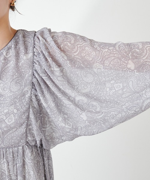 natural couture（ナチュラルクチュール）の「【大人ナチュ】前後2WAYボリュームスリーブワンピース（ワンピース・レディース・グレー/ラベンダー・FREE）」の22枚目の写真