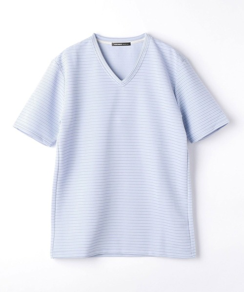 HIDEAWAYS NICOLE（ハイダウェイニコル）の「ブライトタックボ－ダ－ＶネックTシャツ（Tシャツ/カットソー・メンズ・ネイビー/ホワイト/サックスブルー/ブラック・LARGE/MEDIUM/X-LARGE）」の4枚目の写真