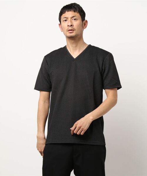 HIDEAWAYS NICOLE（ハイダウェイニコル）の「ブライトタックボ－ダ－ＶネックTシャツ（Tシャツ/カットソー・メンズ・ネイビー/ホワイト/サックスブルー/ブラック・LARGE/MEDIUM/X-LARGE）」の13枚目の写真