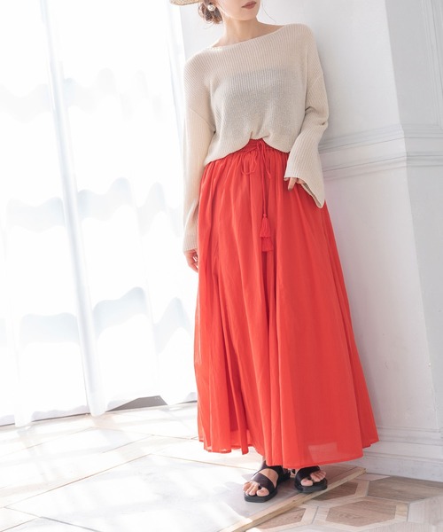 bohmal(ボマール)の「インド綿ギャザーマキシスカート(スカート・レディース・ブラック/レッド/イエロー/ブルー/グリーン/オレンジ・FREE)」の11枚目の写真