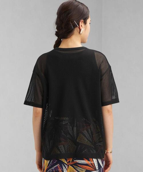 green label relaxing（グリーンレーベルリラクシング）の「CFC メッシュ クルーネック プルオーバー Tシャツ（Tシャツ/カットソー・レディース・ブラック/ホワイト・FREE）」の5枚目の写真