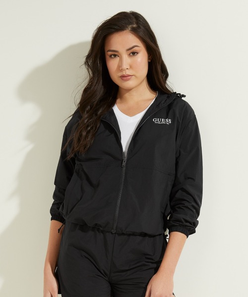 Guess（ゲス）の「Logo Nylon Jacket（ナイロンジャケット・レディース・グリーン/ブラック/ライトブルー・MEDIUM/SMALL/X-SMALL）」の15枚目の写真
