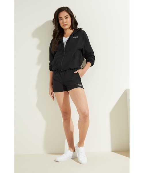 Guess（ゲス）の「Logo Nylon Jacket（ナイロンジャケット・レディース・グリーン/ブラック/ライトブルー・MEDIUM/SMALL/X-SMALL）」の16枚目の写真