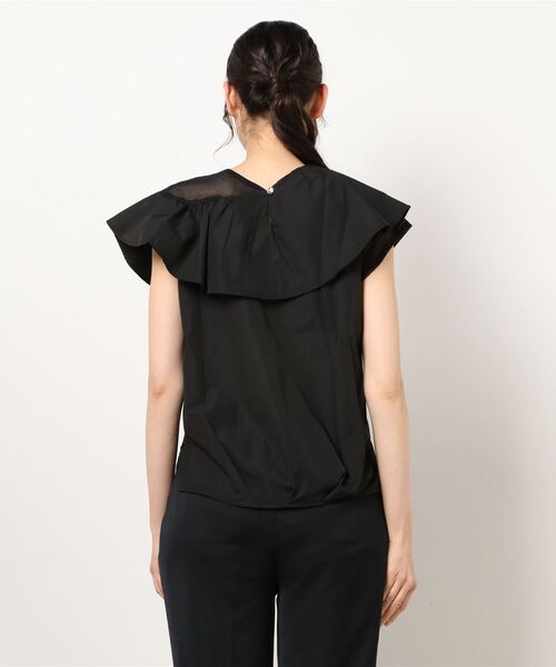 Cepica（セピカ）の「ラッフルアシメ切替カットソー（Tシャツ/カットソー・レディース・ブラック/マスタード/ホワイト・FREE）」の5枚目の写真