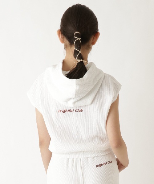 REDYAZEL（レディアゼル）の「【WEB＆ルミネエスト限定】ワッフルバックロゴ刺繍ノースリフーディー（その他トップス・レディース・オフホワイト/グレー・FREE）」の11枚目の写真