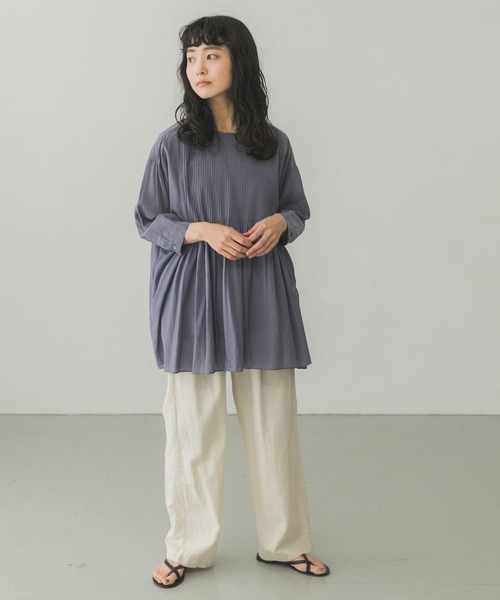 かぐれ/kagure ピンタックブラウス ブラック コットンピンタックブラウス（シャツ/ブラウス）｜かぐれ