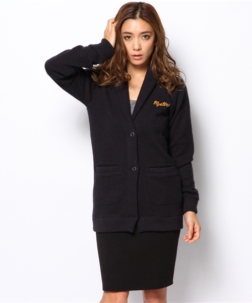 HYSTERIC GLAMOUR(ヒステリックグラマー)の「BLACK CAT刺繍 CD(カーディガン/ボレロ・レディース・ピンク/ブルー/ネイビー・FREE)」の2枚目の写真