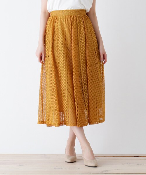 Cutie Blonde（キューティーブロンド）の「◆【S-L】レーススカート（スカート・レディース・アイボリー/ブラック/マスタード・01/02/03）」の3枚目の写真