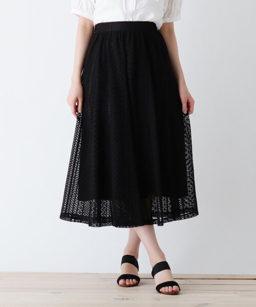 Cutie Blonde（キューティーブロンド）の「◆【S-L】レーススカート（スカート・レディース・アイボリー/ブラック/マスタード・01/02/03）」の2枚目の写真