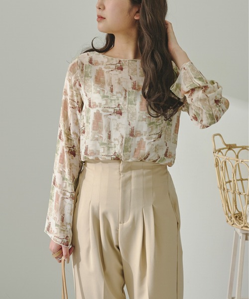 Ambre Neige（アンブルネージュ）の「キャミソール付きアソートシアー楊柳ブラウス／【WEB/EC限定商品】（シャツ/ブラウス・レディース・ブラック/グリーン/ライトブルー/モカ/ホワイト・FREE）」の5枚目の写真