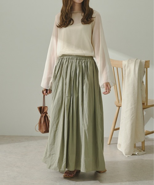 Ambre Neige（アンブルネージュ）の「キャミソール付きアソートシアー楊柳ブラウス／【WEB/EC限定商品】（シャツ/ブラウス・レディース・ブラック/グリーン/ライトブルー/モカ/ホワイト・FREE）」の9枚目の写真