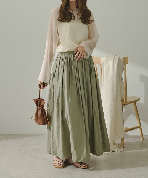 Ambre Neige（アンブルネージュ）の「キャミソール付きアソートシアー楊柳ブラウス／【WEB/EC限定商品】（シャツ/ブラウス・レディース・ブラック/グリーン/ライトブルー/モカ/ホワイト・FREE）」の10枚目の写真