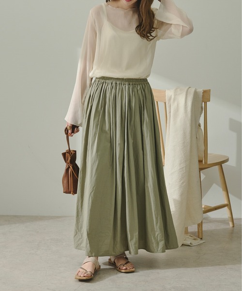 Ambre Neige（アンブルネージュ）の「キャミソール付きアソートシアー楊柳ブラウス／【WEB/EC限定商品】（シャツ/ブラウス・レディース・ブラック/グリーン/ライトブルー/モカ/ホワイト・FREE）」の11枚目の写真