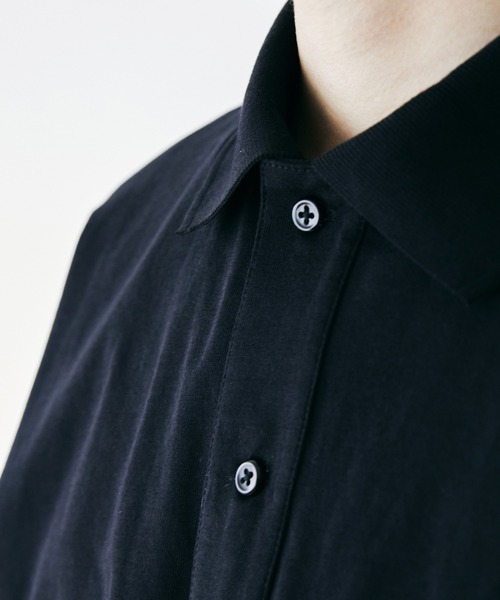 nowm(ノウム)の「【nowm】MERCERISED COTTON LOOSE BOX SLIT POLOSHIRT/ ルーズ ポロシャツ(ポロシャツ・メンズ・ブラック/チャコール・M/L)」の9枚目の写真