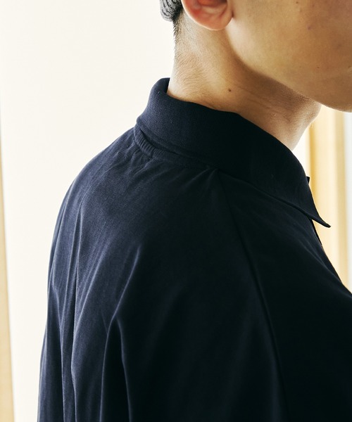 nowm(ノウム)の「【nowm】MERCERISED COTTON LOOSE BOX SLIT POLOSHIRT/ ルーズ ポロシャツ(ポロシャツ・メンズ・ブラック/チャコール・M/L)」の10枚目の写真