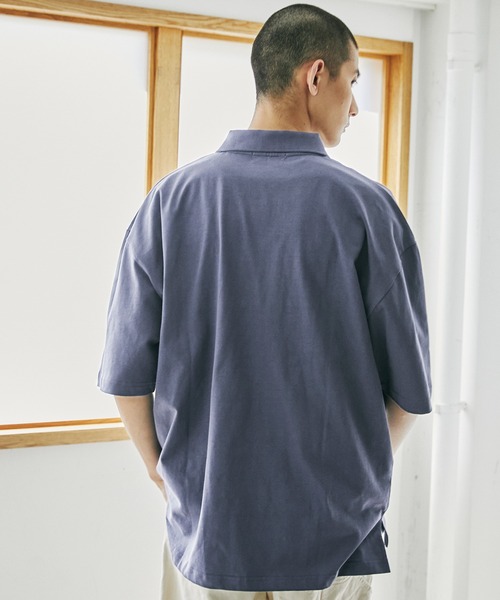 nowm(ノウム)の「【nowm】MERCERISED COTTON LOOSE BOX SLIT POLOSHIRT/ ルーズ ポロシャツ(ポロシャツ・メンズ・ブラック/チャコール・M/L)」の15枚目の写真